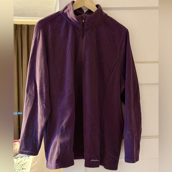 Eddie Bauer Tops - Eddie Bauer Women's Purple Quarter-Zip Sweatshirt 2X